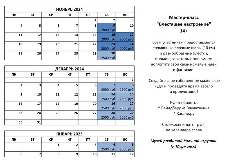 14+ Мастер-класс "Блестящее настроение" (09.11.24-05.01.25) 10 ноября 2024 г.