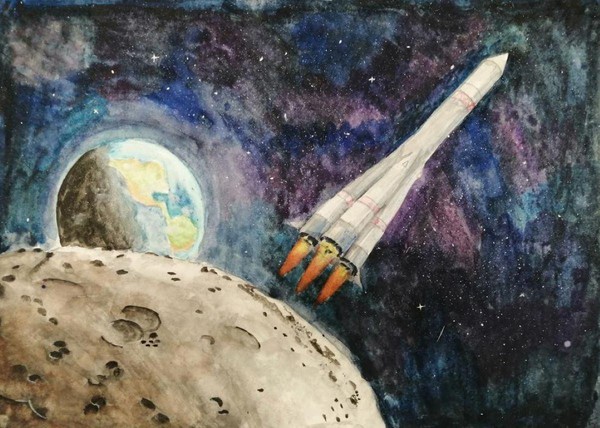 «Сила притяжения» выставка детского рисунка, посвященная Дню космонавтики