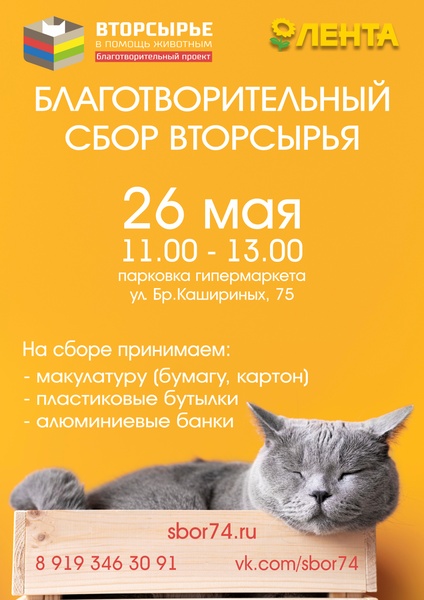 Сбор вторсырья в помощь животным (Челябинск)