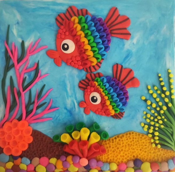Мастер-класс «Создаем радужных рыбок из пластилина»