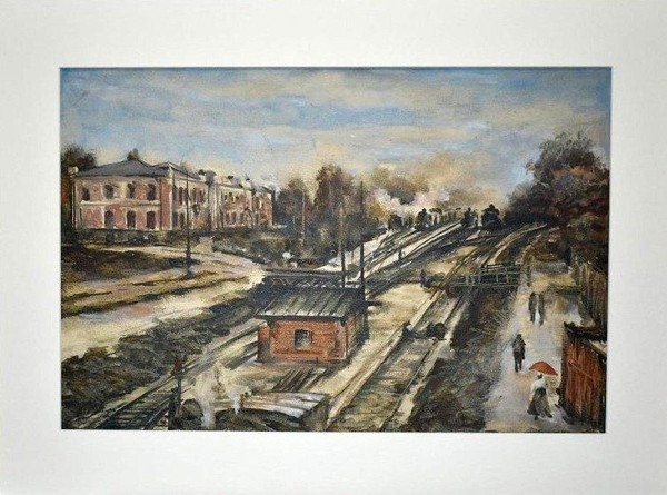 История экспоната «Картина В.Е. Азовцева «Вокзал»