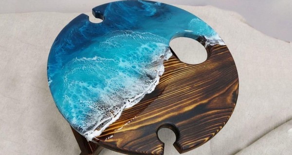 Мастер-класс «Сервировочный столик в технике Rezin Art. Море»