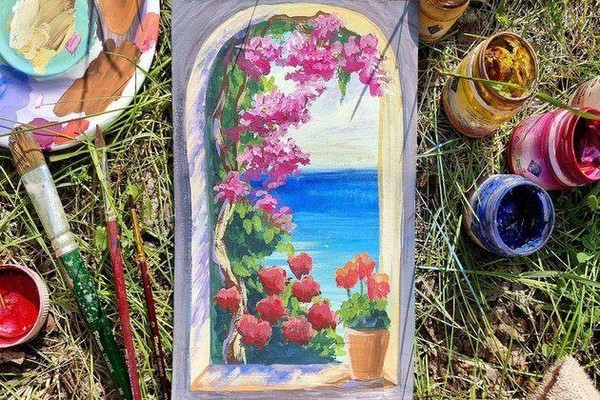 Мастер-класс по рисованию гуашью «Цветы на окне»
