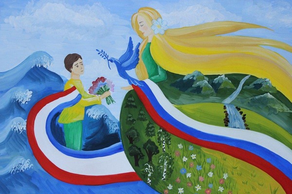 «Люблю тебя, моя Россия!»-выставка работ изобразительного искусства,посвященная Дню России