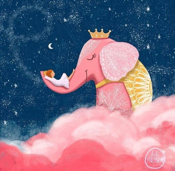 Мастер-класс по иллюстрации "Розовый слон", смешанные техники