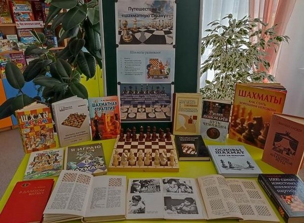 Книжная выставка «Путешествие в шахматную страну»
