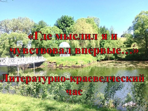 Литературно-краеведческий час «Где мыслил я и чувствовал впервые...»