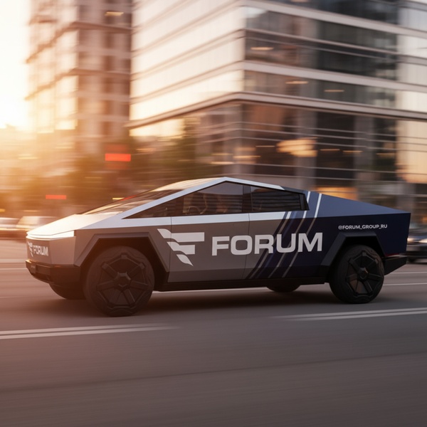 Мероприятие девелопера Forum с участием Кибертрака Tesla