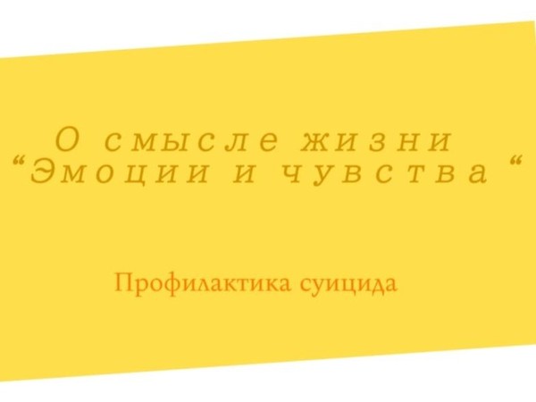 О смысле жизни «Эмоции и чувства»