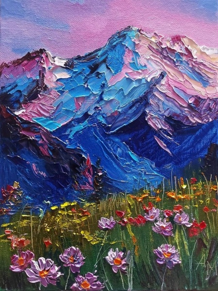 Мастер-класс "Горный пейзаж", масло