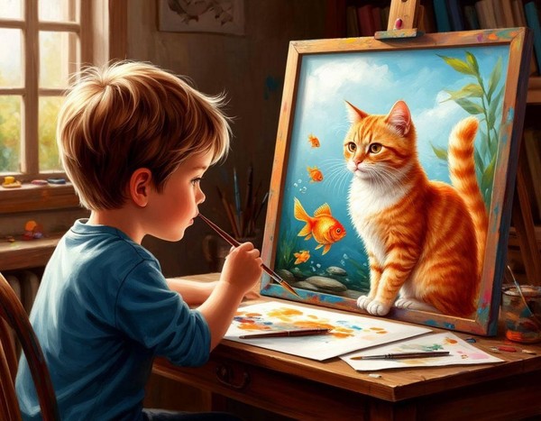 Мастер-класс «Кот и золотая рыбка»