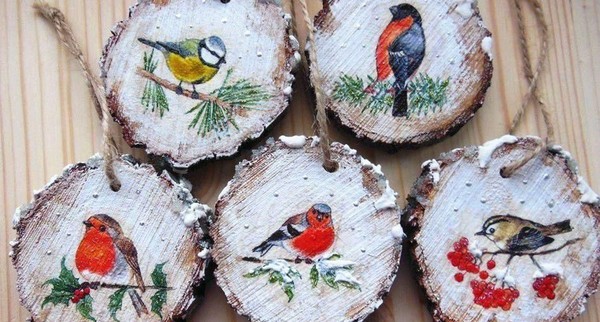 Мастер-класс Декупаж на деревянных спилах