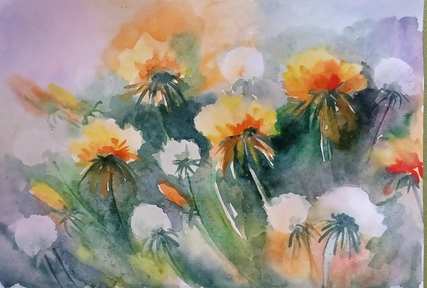 Мастер-класс «Одуванчики акварелью»