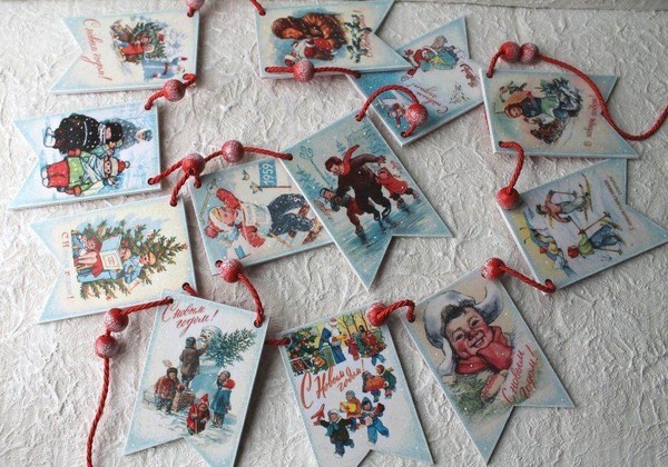 Мастер-класс «Новогодние флажки»