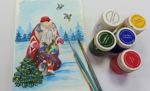 Мастер-класс по рисованию «С днем рожденья, Дед Мороз!»