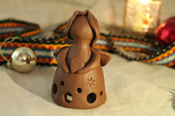 «Светильник-ангелочек из глины»