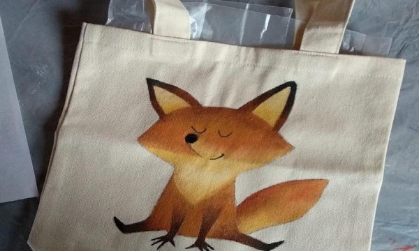 Роспись шопера акриловыми красками