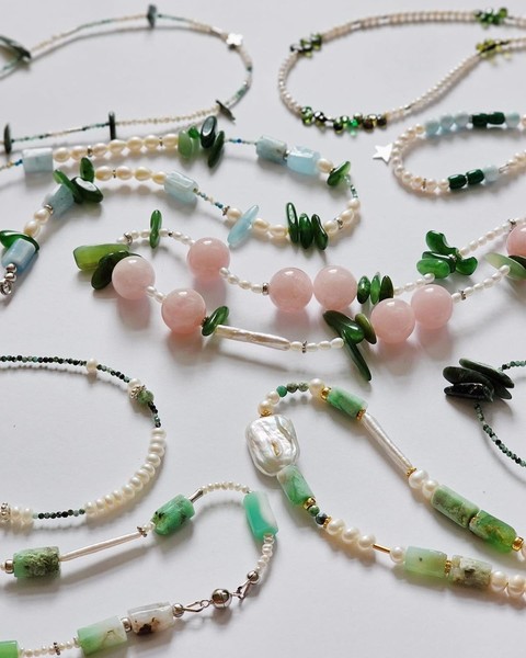 Чокер или браслет из натуральных камней и жемчуга