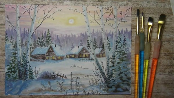 «Зимняя палитра» мастер-класс по изобразительному искусству