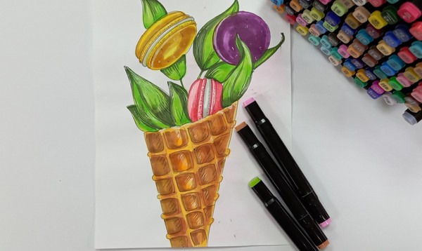 Мастер– класс по скетчингу «Сладости для мамы»