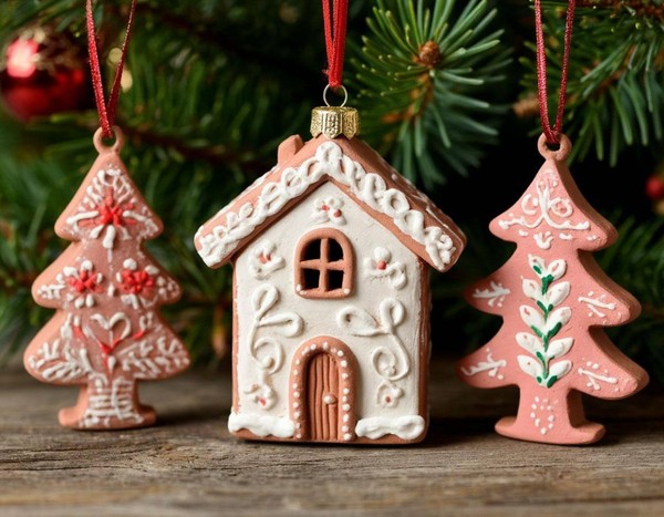 Мастер-класс «Елочные игрушки из глины»