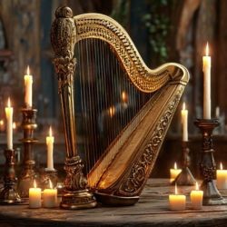 Кельтские арфы и орган при свечах