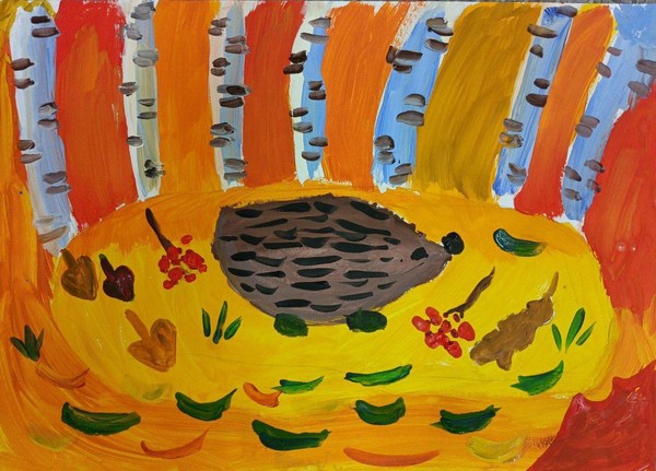 Виртуальная выставка «Ежик собирает осень»