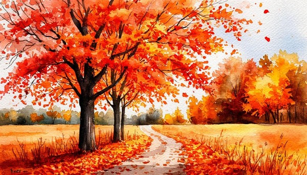 Арт-час «Акварель» Осенний парк