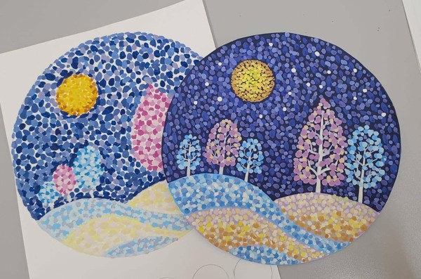 Мастер-класс «Пуантилизм: зимняя сказка и мастера точки»