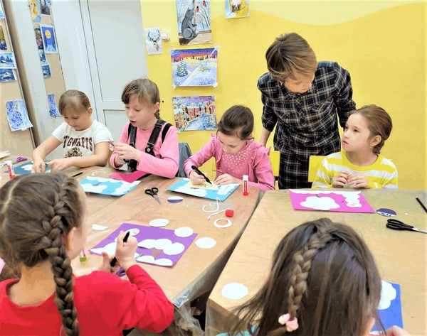 Мастер-класс по объемной аппликации «Снеговик»