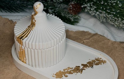 Новогодний творческий мастер-класс по изготовлению шкатулки и подставки из гипса