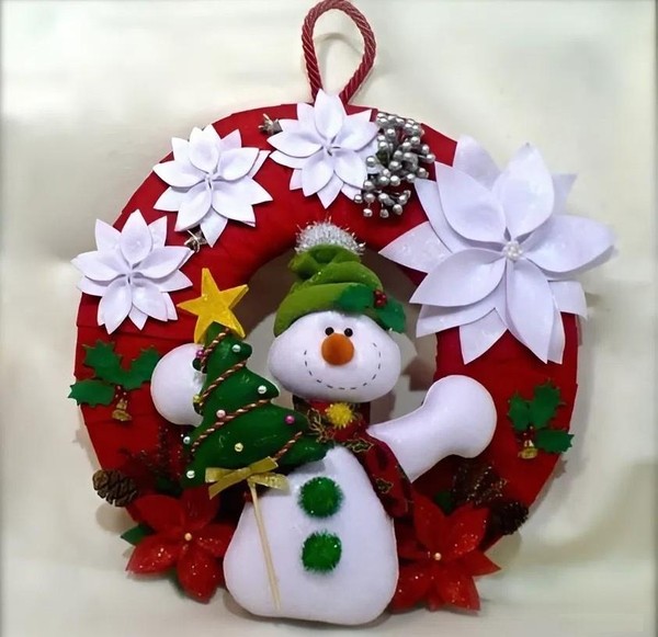 Мастер-класс по созданию елочной игрушки из фоамирана «Новогодний снеговик»