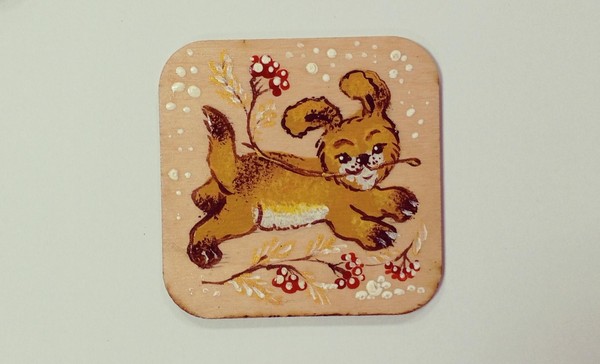 Мастер-класс по росписи по дереву «Веселый щенок»