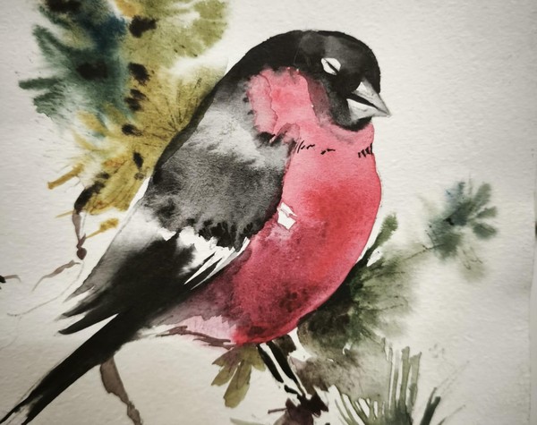 Мастер-класс «Снегирь на ветке»