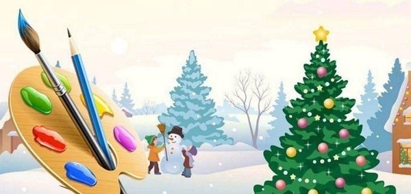 Выставка рисунков «Новогоднее чудо» от студии рисования «Апельсин»