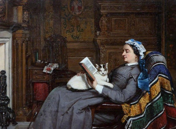 Лекция «Элизабет Аллан-Фрейзер сидит и читает с кошкой»