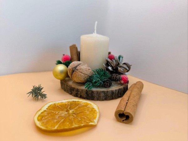 Мастер-класс «Новогодняя свеча на деревянном спиле»