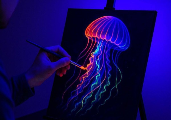 Рисование в темноте. Нео-флюро-арт