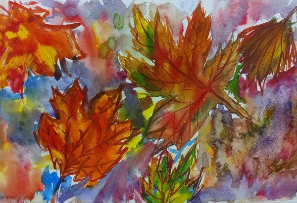 Виртуальная выставка «Акварельные зарисовки опавших листьев»