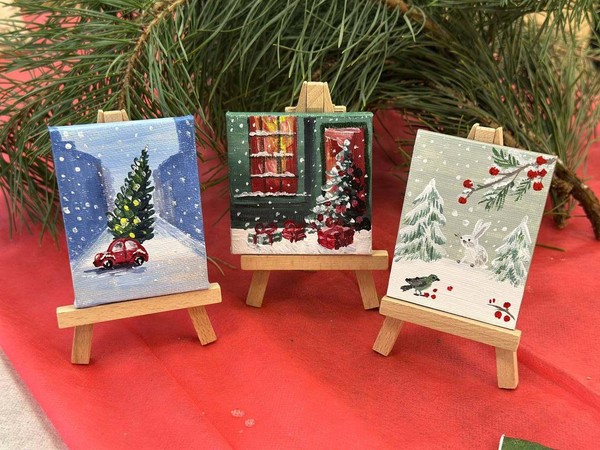 Мастер-класс «Живопись на мини-холстах «Зима»