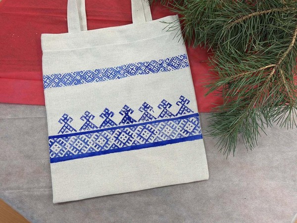 Мастер-класс по кубовой набойке на шопере «Зимняя сказка»