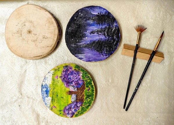 Творческая мастерская. Картина на спиле дерева