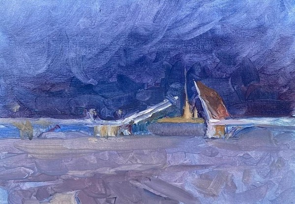 Мастер-класс по живописи «Разведенный Дворцовый мост»