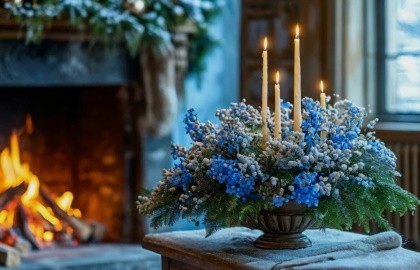 Мастер-класс Новогодняя композиция со свечами