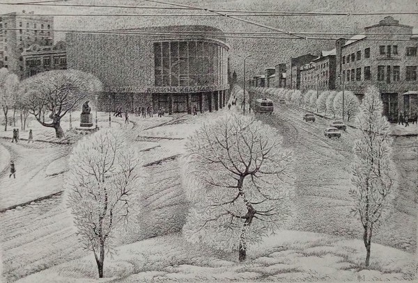 История экспоната «А.В. Лосев «Площадь имени Никитина»