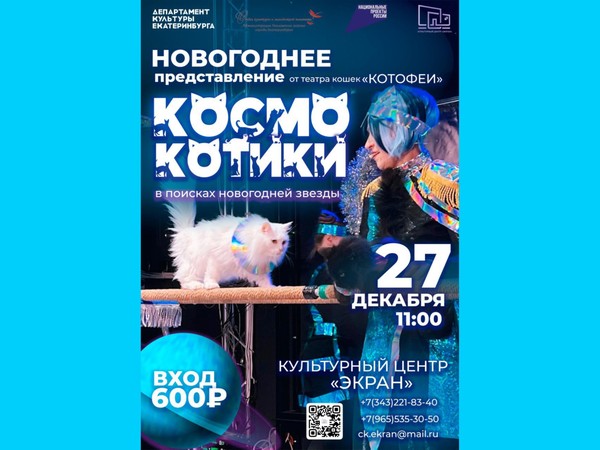 «Космокотики» новогоднее представление от театра кошек «Котофеи»
