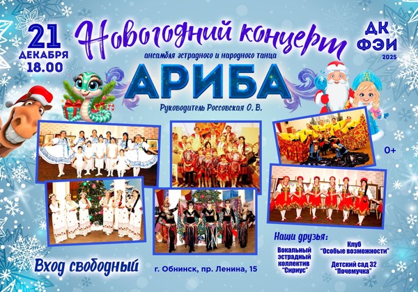 Новогодний концерт ансамбля эстрадного и народного танца «АРИБА»