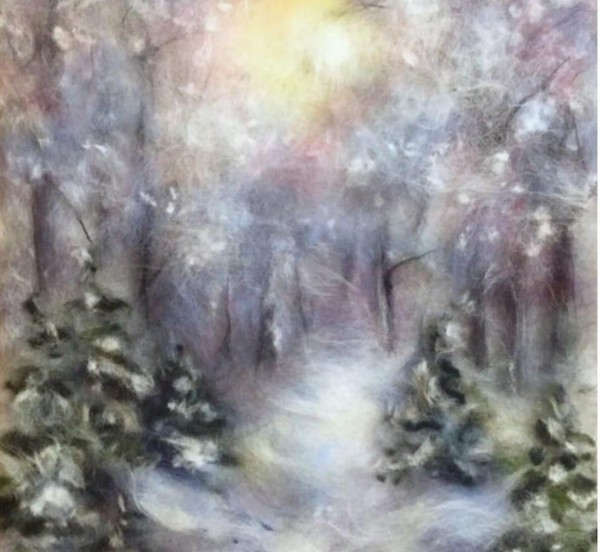 Мастер-класс по шерстяной акварели «Зимняя сказка»