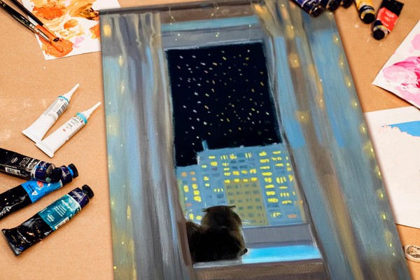 Интерактивное занятие «Живопись маслом. Зимний вечер»