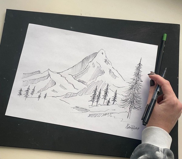 Мастер-класс «Зимний горный пейзаж»